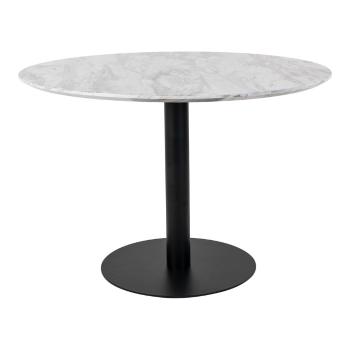 Masă de dining rotundă cu blat cu aspect de marmură ø 110 cm Bolzano – House Nordic