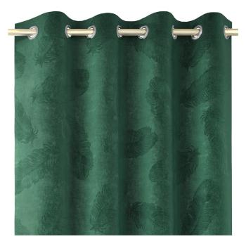 Draperie cu suprafață de catifea AmeliaHome Peacock, 135 x 250 cm, verde