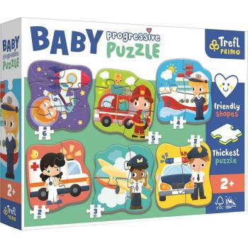 Baby puzzle Trefl Meserii și mașini, 6în1(2-6 bucăți)