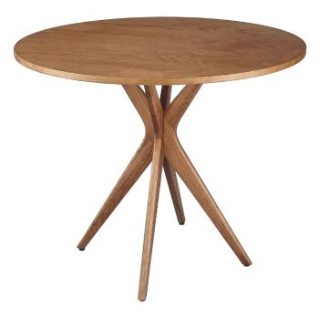 Masă de dining rotundă cu blat cu aspect de lemn de  frasin  ø 90 cm Jubi – Ragaba