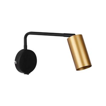 Aplică de perete negru/auriu din metal Tina – Candellux Lighting