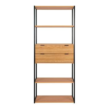 Bibliotecă în culoare naturală cu aspect de lemn de frasin 84,5x200 cm Minato – House Nordic