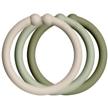BIBS Loops cercuri pentru atârnat Vanilla / Sage / Olive 12 buc