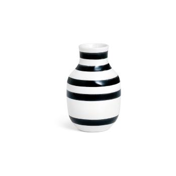 Vază din gresie ceramică Kähler Design Omaggio, înălțime 12,5 cm, negru - alb