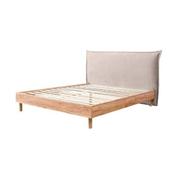 Pat matrimonial bej/natural cu somieră 160x200 cm Charlie – Bobochic Paris