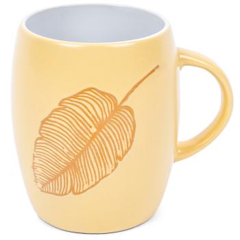 Cană ceramică cu decor Leaf, galben