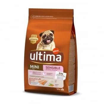 ULTIMA Dog Mini Sensitive, Somon, hrană uscată câini, confort digestiv, 1.5kg
