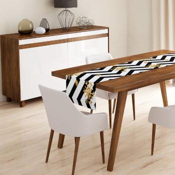 Napron pentru masă Minimalist Cushion Covers Colorful White Zigzag, 45 x 140 cm