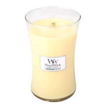 WoodWick Lumânare parfumată Lemongrass & Lily 609,5 g