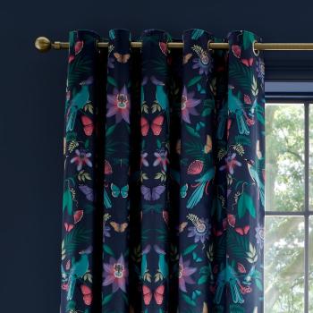 Draperii albastre 2 buc. 168x229 cm Mya Tropical Floral – Catherine Lansfield