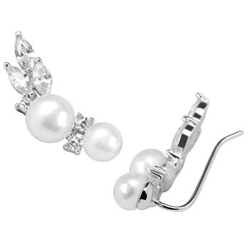 JwL Luxury Pearls Cercei din argint cu perle adevărate și cristale JL0300