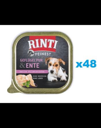 RINTI Feinest Poultry Pure&amp;Duck pasare si rata tavite 48x150 g pentru caini