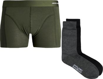 Jack&Jones Set bărbați - boxeri și șosete JACBAMBOO 12198875 Pădure de noapte L