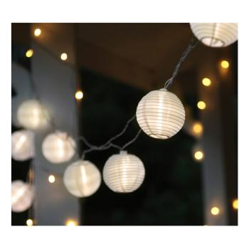 Șirag luminos LED cu lampioane pentru exterior Best Season Festival, 10 becuri, alb