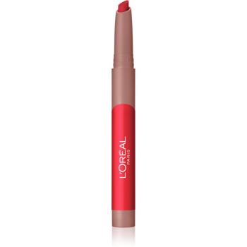 L’Oréal Paris Infallible Matte Lip Crayon ruj in creion cu efect matifiant culoare 111 Little Chili 2.5 g