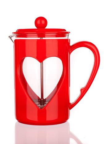 Ceainic/cafetiera french press - rosu - Mărimea 0,8 l, 15 x 12 x 20 cm