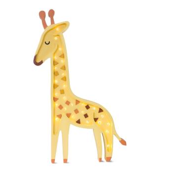 Veioză galbenă din pin Little Lights Giraffe, înălțime 41 cm