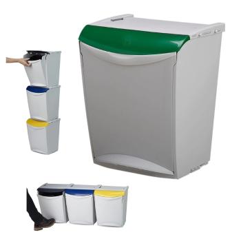 Coș de gunoi Denox Ekosystem pentru deșeurisortate 25 l, verde - sticlă