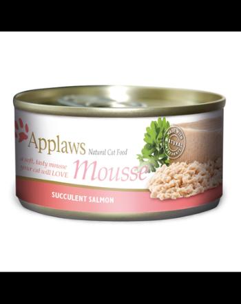 APPLAWS Cat Mousse hrana umeda pentru pisici, cu somon 70 g x 12 (10+2 GRATIS)