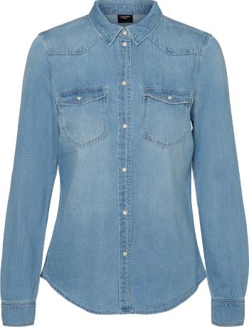 Vero Moda Doamnelor LS Shirt VMMARIA DNM SLIM SHIRT MIX GA Noos CI Light Blue Denim BIRCH STITCH M