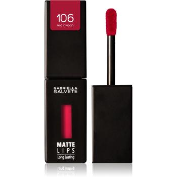 Gabriella Salvete Matte Lips Ruj de buze lichid, de lunga durata cu efect matifiant culoare 106 Red Moon 4,5 ml