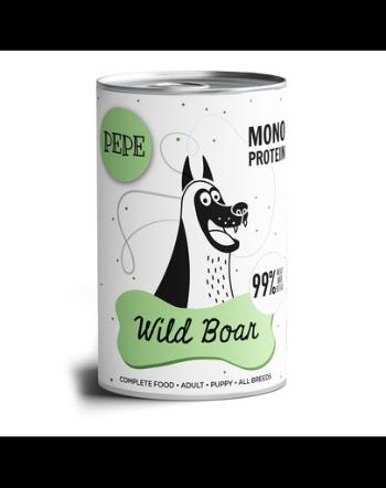 PAKA ZWIERZAKA PEPE Wild Boar 99% (carne de vânat) 400 g hrană monoproteică