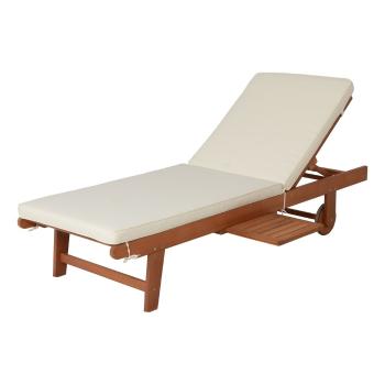 Șezlong de grădină crem/în culoare naturală din lemn masiv San Diego – Garden Pleasure