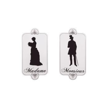 Semn din metal 16,5x33 cm Madame Monsieur – Antic Line