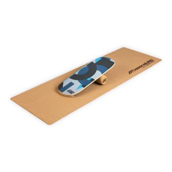 BoarderKING Indoorboard Flow, placa echilibru, saltea, cilindru, lemn / pluta