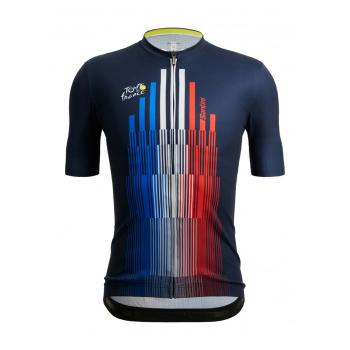 
                 SANTINI Tricou de ciclism cu mânecă scurtă - TOUR DE FRANCE 2022 - alb/roșu/albastru 
            