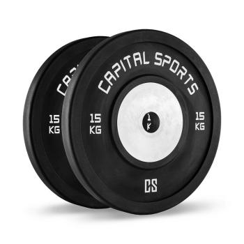 Capital Sports Inval Hi Competition greutati de 50 mm de cauciuc cu miez de aluminiu 2 x 15 kg