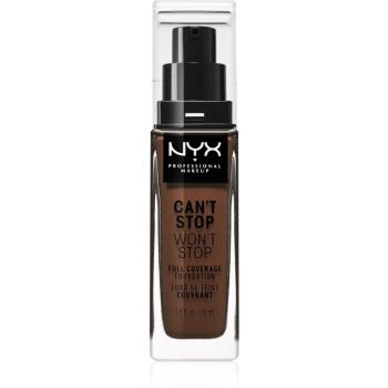 NYX Professional Makeup Can't Stop Won't Stop Full Coverage Foundation fond de ten cu acoperire ridicată culoare Deep Espresso 30 ml