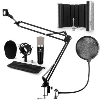 Auna CM0003 V5, negru, set de microfon, microfon cu condensator, braț de microfon, XLR