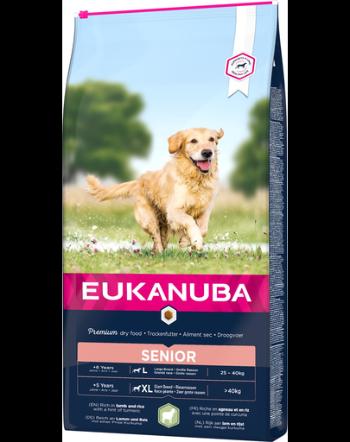 EUKANUBA Dog Base Senior Large Breeds Lamb &amp; Rice hrana uscata caini seniori talie mare, miel si orez 12 kg