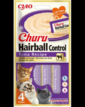 INABA Churu Hairball Tuna 4x14 g piure ton pentru pisici