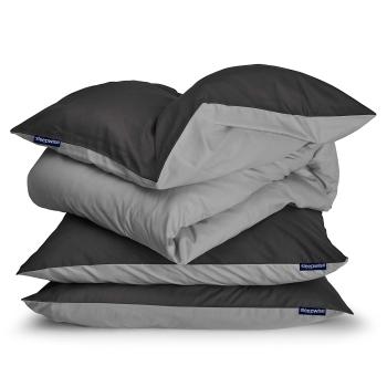 Sleepwise Soft Wonder-Edition, lenjerie de pat, 155x200cm, gri închis/gri deschis