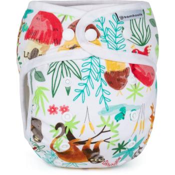 Bamboolik Night Fitted Diaper with Absorbing Insert scutec lavabil tip chiloțel, cu inserție absorbantă cu capse Safari