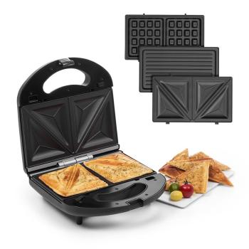 Klarstein Trilit 3 v 1, sandwich-maker, 750 W, plăci de grătar, LED, suprafață antiaderentă, negru