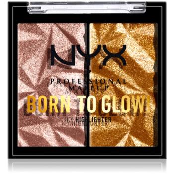 NYX Professional Makeup Born To Glow Icy Highlighter paleta luminoasa culoare 05 - Rock Candy 5,7 g