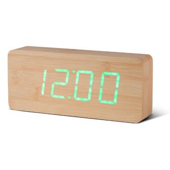 Ceas deșteptător cu LED Gingko Slab Click Clock, maro - verde