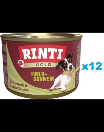 RINTI Gold Wild boar Mini 12x185 g cu mistret