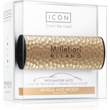 Millefiori Icon Vanilla & Wood parfum pentru masina Hammered Metal