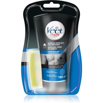 Veet Men Silk & Fresh cremă depilatoare pentru duș pentru piele sensibila pentru bărbați 150 ml