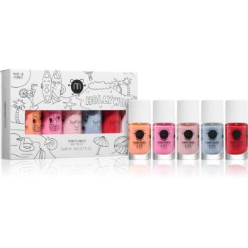 Nailmatic Kids Hollywood set de lacuri de unghii Flamingo, Dolly, Bella, Merlin, Sissi 5x8 ml