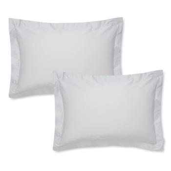 Set 2 fețe de pernă din bumbac satinat Bianca Oxford, 50 x 75 cm, gri