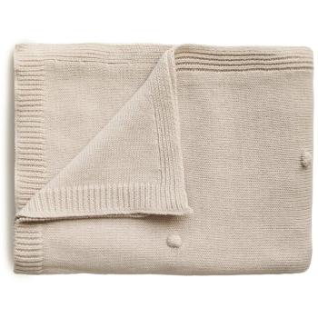 Mushie Knitted Pointelle Baby Blanket pled împletit pentru copii Off White 80 x 100cm 1 buc