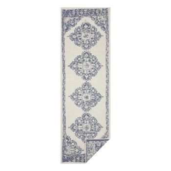 Covor adecvat pentru exterior NORTHRUGS Cofete, 80 x 350 cm, albastru-crem