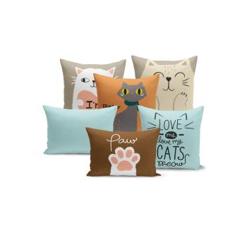 Set 6 fețe de pernă decorative Kate Louise Cats