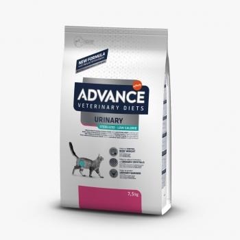 ADVANCE Veterinary Diets Urinary Sterilised Low Calorie, dietă veterinară pisici sterilizate, hrană uscată, sistem urinar, metabolism (obezitate & diabet), 7.5kg