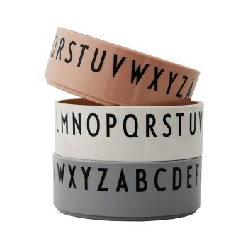 Set 3 boluri pentru copii Design Letters Breakfast. Dinner. Lunch. Nude